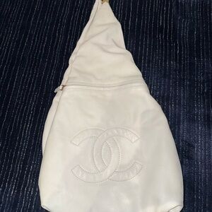 Chanel Cream Leather Backpack
